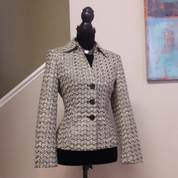 Talbots/ Three Button Front/ Tweed Blazer - Picture 2 of 8